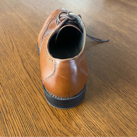 Stacy Adams Garrison Wing-Tip Oxfords Cognac Brown Tan - Picture 8 of 15